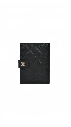 Chanel/香奈兒 24k 護照夾錢包 | 黑金荔枝牛皮