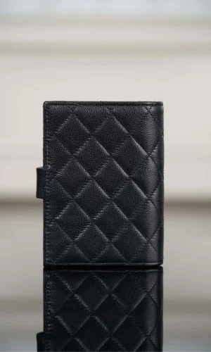 Chanel/香奈兒 24k 護照夾錢包 | 黑金荔枝牛皮：圖片 3