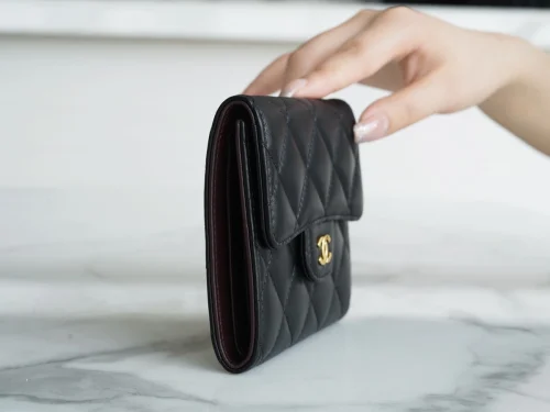Chanel/香奈兒 Classic Flap 經典三折錢包 | 黑羊金：圖片 4