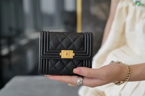 Chanel/香奈兒 Leboy 系列錢包 經典黑金：圖片 3