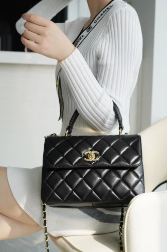 Chanel/香奈兒 24C Trendy CC 正品皮 黑色：圖片 3
