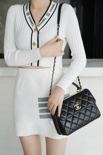 Chanel/香奈兒 24C Trendy CC 正品皮 黑色：圖片 6