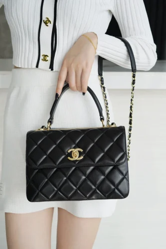 Chanel/香奈兒 24C Trendy CC 正品皮 黑色：圖片 8