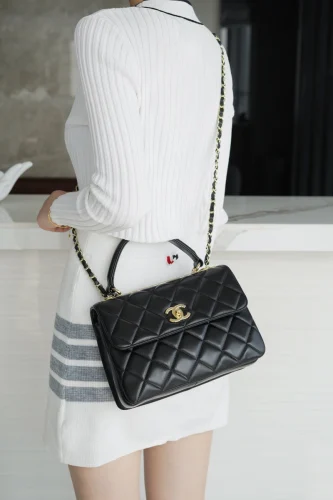 Chanel/香奈兒 24C Trendy CC 正品皮 黑色：圖片 9