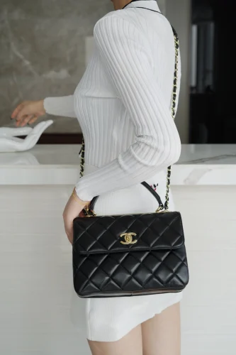 Chanel/香奈兒 24C Trendy CC 正品皮 黑色：圖片 10