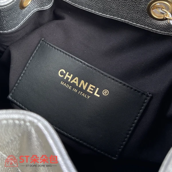 高仿香奈兒/CHANEL 25C Hobo 肩背包｜金屬亮面銀色：圖片 9