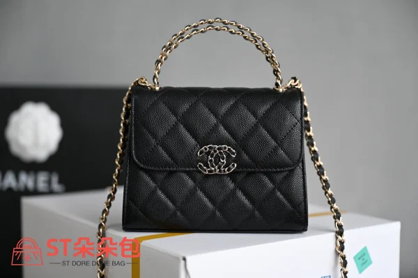 高仿香奈兒/Chanel Kelly手提肩背包 黑色Mini：圖片 2