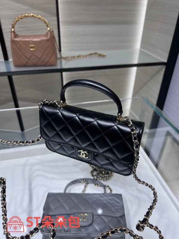 高仿香奈兒/Chanel 經典經典 Mini Classic Flap 黑色迷你鏈條包：圖片 4