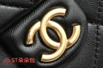 高仿香奈兒/Chanel 19系列多口袋菱格紋鏈條肩包 黑色：圖片 7