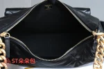 高仿香奈兒/Chanel 19系列多口袋菱格紋鏈條肩包 黑色：圖片 10