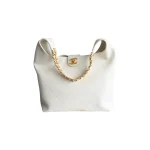 高仿香奈兒/Chanel 25P 白色絎縫Hobo嬉皮包 大號