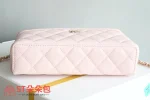 高仿香奈兒/Chanel Vanity Case 菱格紋方盒型鏈條斜挎包 粉色：圖片 4