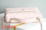 高仿香奈兒/Chanel Vanity Case 菱格紋方盒型鏈條斜挎包 粉色：圖片 6