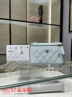 高仿香奈兒/Chanel 22A 方盒子包 淺藍色：圖片 2