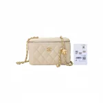 高仿香奈兒/Chanel 24C 絎縫鏈條小方包 米色