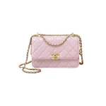 高仿香奈兒/Chanel 19 Bag 19 Flap鏈條斜挎包粉色