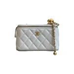 高仿香奈兒/Chanel Classic Collection 白色金球菱格紋