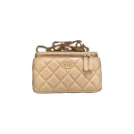 高仿香奈兒/Chanel Camera Case 經典相機包 米色