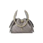 高仿香奈兒/Chanel 25C Hobo 肩背包｜限量反絨小牛皮霧灰