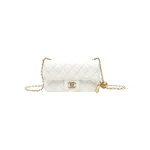高仿香奈兒/Chanel Classic Flap 金球款 白色大mini