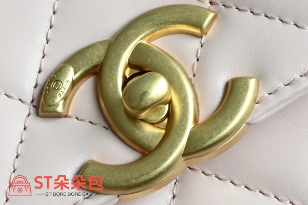 高仿香奈兒/Chanel Premiere 菱格紋翻蓋鏈條包 粉色：圖片 7