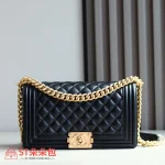 高仿香奈兒/Chanel Leboy系列25cm中號黑色肩背包：圖片 2