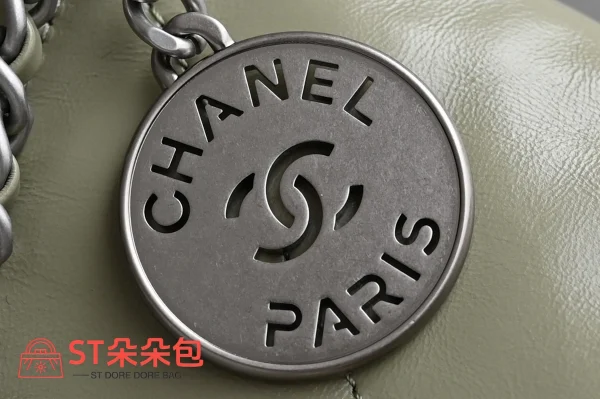 高仿香奈兒/Chanel Cambon系列 菱格紋鏈條單肩包 淺綠色：圖片 7