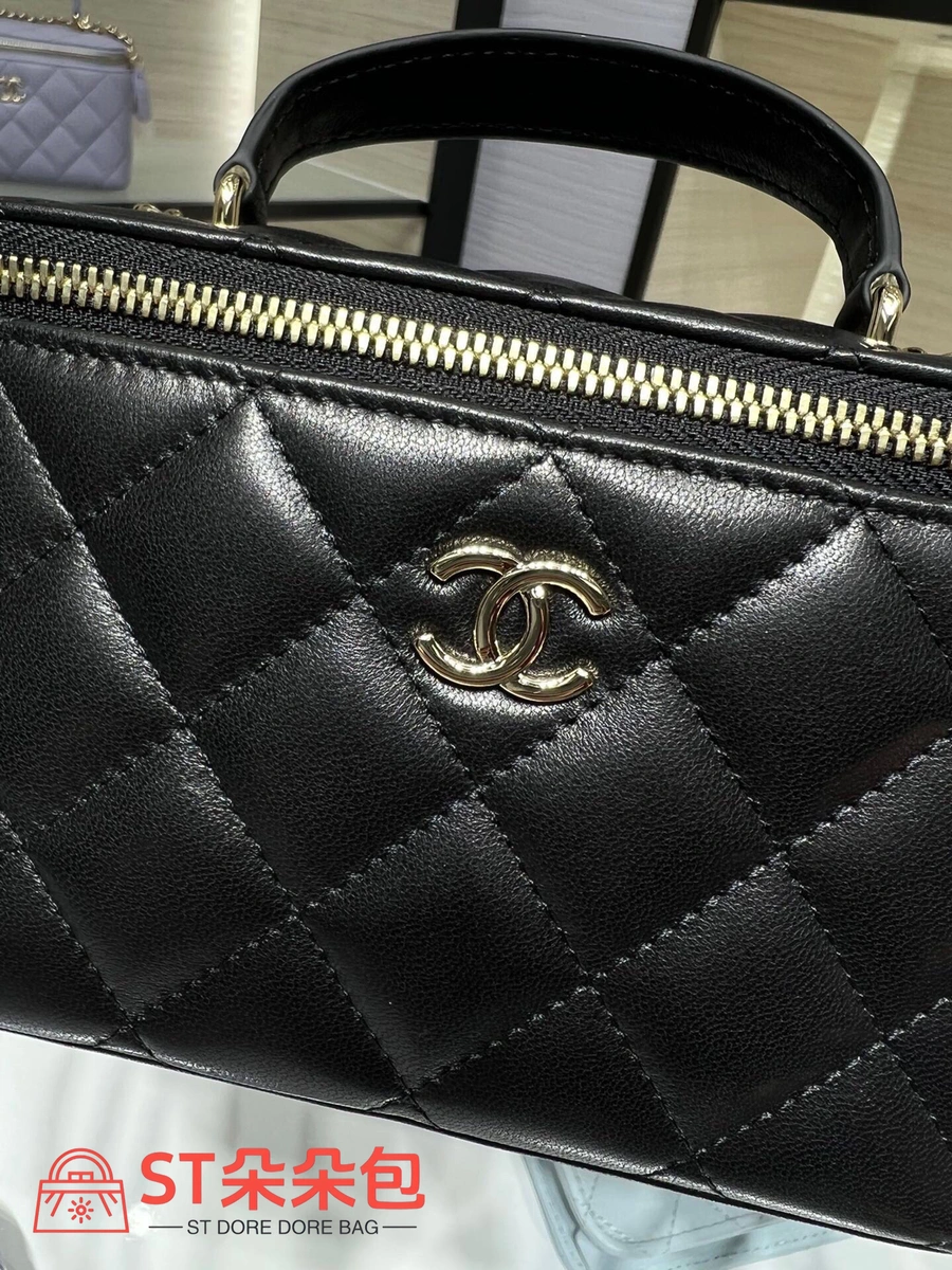 高仿香奈兒/Chanel Vanity Case系列方形拉鏈黑色手提化妝包 6 高仿香奈兒/Chanel Vanity Case系列方形拉鏈黑色手提化妝包