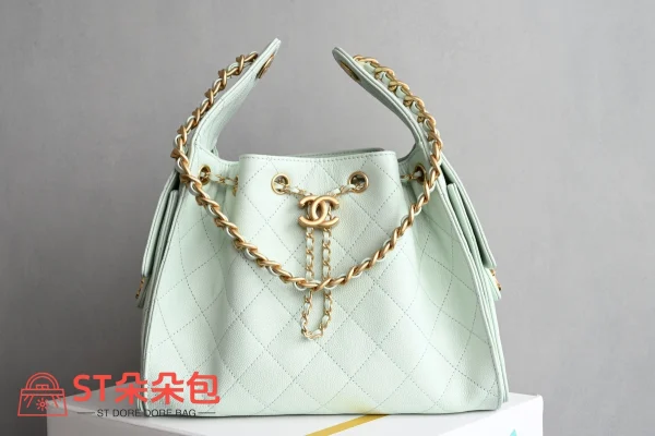 高仿香奈兒/Chanel 22 Bag 手提肩背包 淡綠色：圖片 2