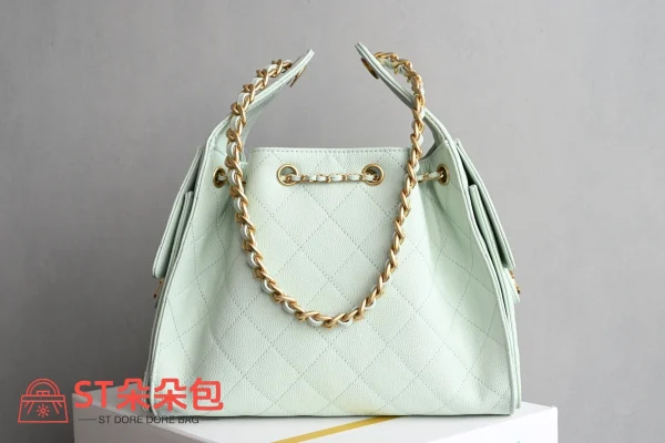 高仿香奈兒/Chanel 22 Bag 手提肩背包 淡綠色：圖片 3