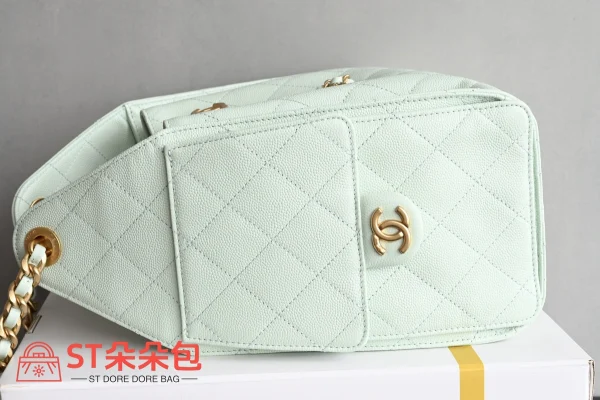 高仿香奈兒/Chanel 22 Bag 手提肩背包 淡綠色：圖片 4