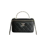 高仿香奈兒/Chanel Vanity Case 方形化妝包 黑色