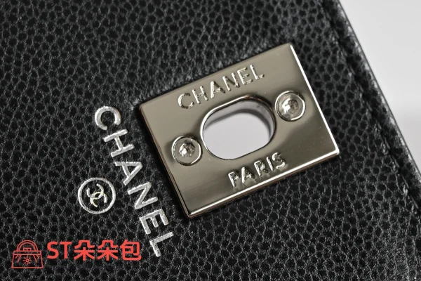 高仿香奈兒/Chanel Premiere 金屬圓環手柄翻蓋鏈條包 黑色：圖片 8