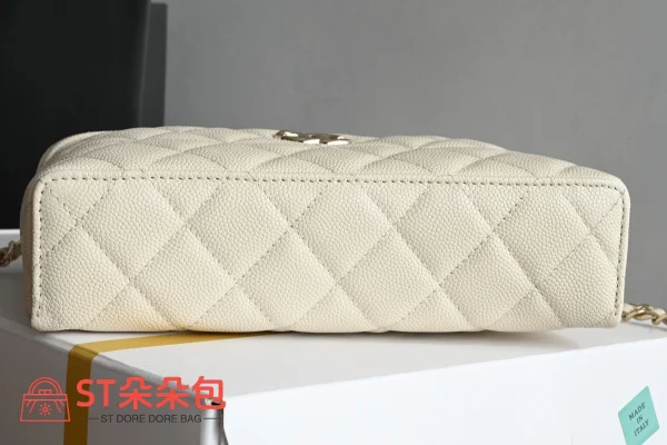 高仿香奈兒/Chanel  Vanity系列 經典菱格紋鏈條盒子包 白色：圖片 4