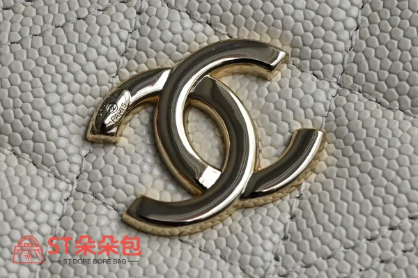 高仿香奈兒/Chanel  Vanity系列 經典菱格紋鏈條盒子包 白色：圖片 7
