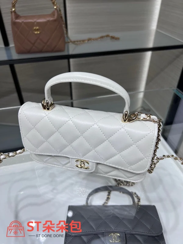 高仿香奈兒/Chanel CF系列白色迷你Classic Flap手提單肩包：圖片 4