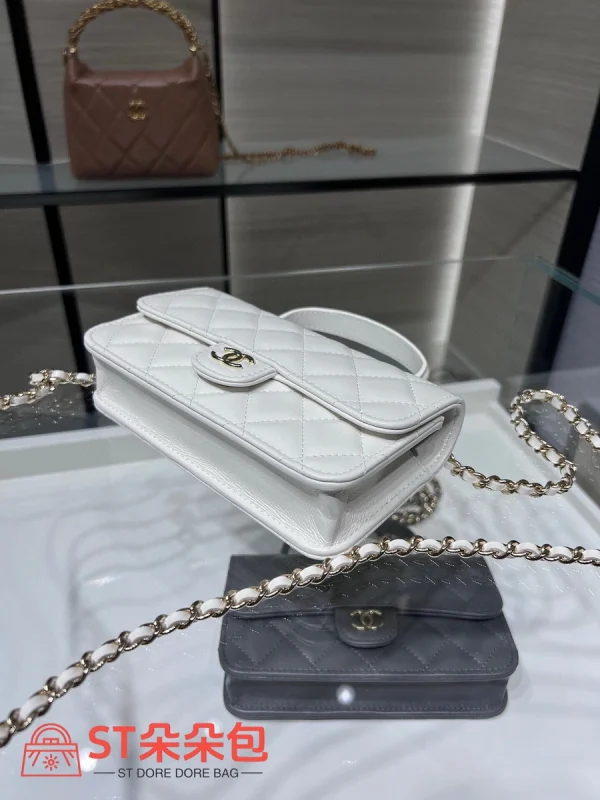 高仿香奈兒/Chanel CF系列白色迷你Classic Flap手提單肩包：圖片 5