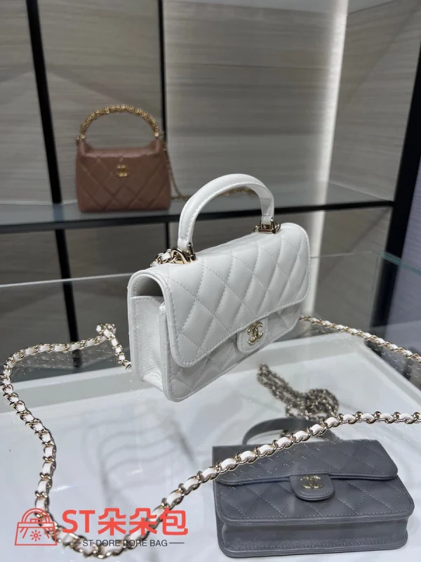 高仿香奈兒/Chanel CF系列白色迷你Classic Flap手提單肩包：圖片 7