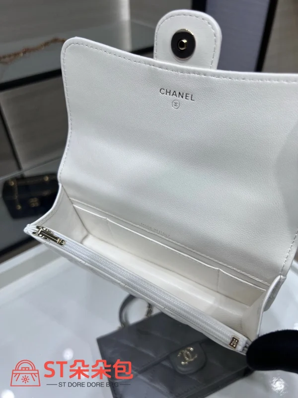 高仿香奈兒/Chanel CF系列白色迷你Classic Flap手提單肩包：圖片 9