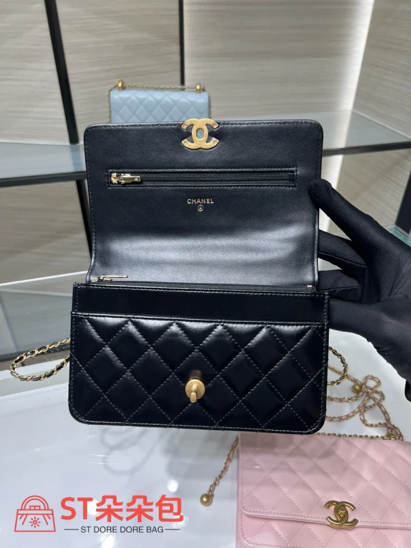 高仿香奈兒/Chanel 25S WOC發財包 黑色：圖片 8