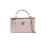 高仿香奈兒/Chanel Vanity系列粉色Vanity Case迷你盒子包