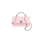 高仿香奈兒/Chanel WOC 帶金屬手柄鏈條錢包 粉色