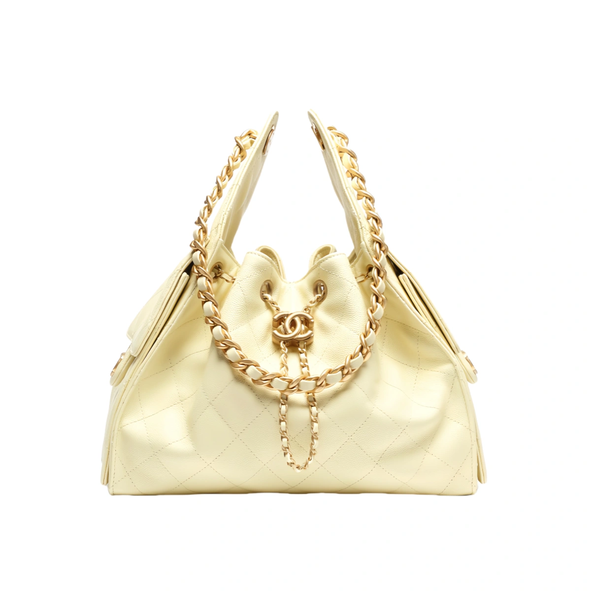 高仿香奈兒/CHANEL 25C Hobo 肩背包|魚子醬小牛皮亮黃色 1 高仿香奈兒/CHANEL 25C Hobo 肩背包|魚子醬小牛皮亮黃色
