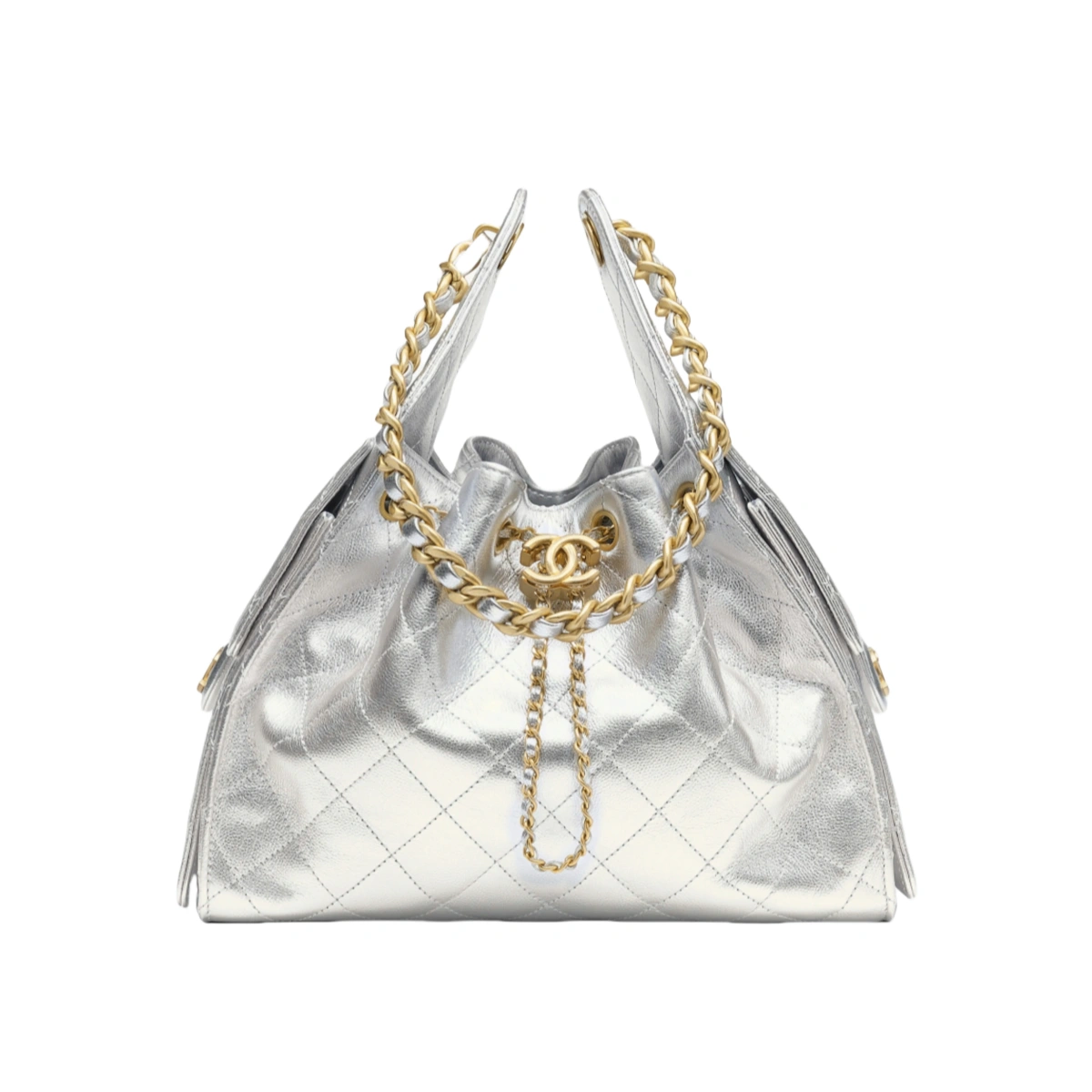 高仿香奈兒/CHANEL 25C Hobo 肩背包|金屬亮面銀色 1 高仿香奈兒/CHANEL 25C Hobo 肩背包|金屬亮面銀色