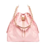 高仿香奈兒/CHANEL 25C Hobo 肩背包｜魚子醬小牛皮粉紅色
