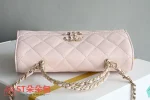 高仿香奈兒/Chanel 經典WOC系列 菱格紋翻蓋鏈條手拿包 粉紅色：圖片 6