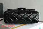 高仿香奈兒/Chanel 經典款經典菱格紋鏈條翻蓋馬鞍包黑色：圖片 4