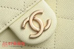 高仿香奈兒/Chanel 25C菱格紋鏈條托特包 淡黃色：圖片 7