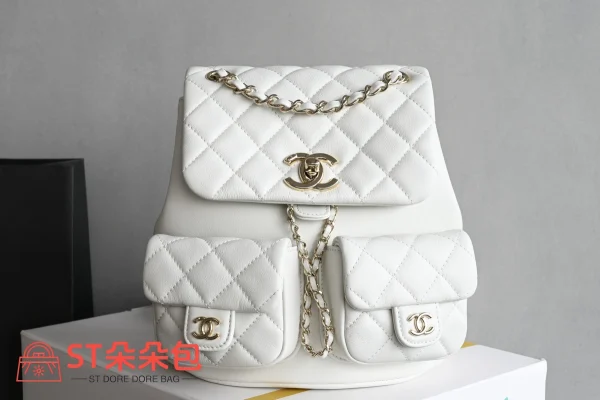 高仿香奈兒/Chanel Classic Backpack 經典白雙肩背包：圖片 2