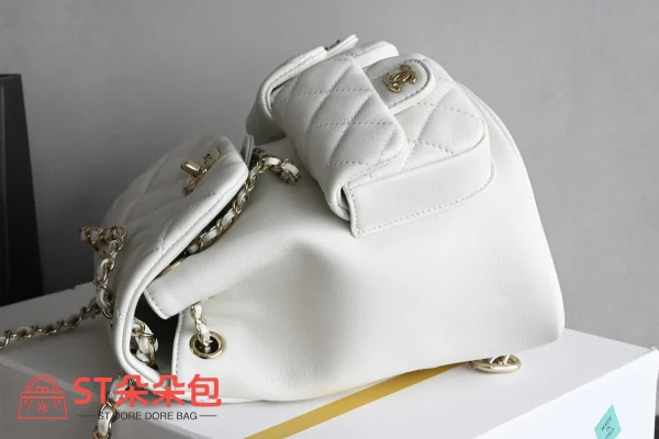 高仿香奈兒/Chanel Classic Backpack 經典白雙肩背包：圖片 4